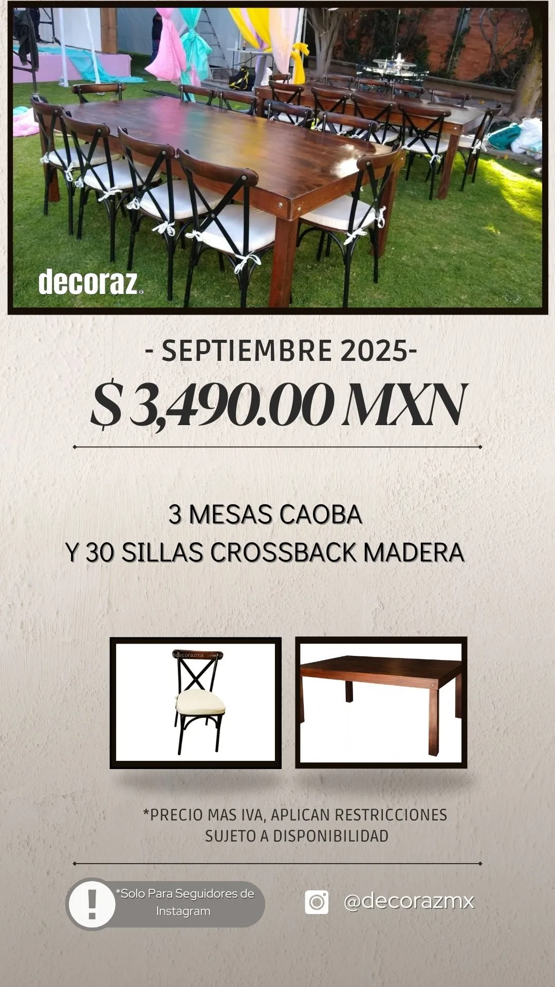 Promo de Mesas Caoba