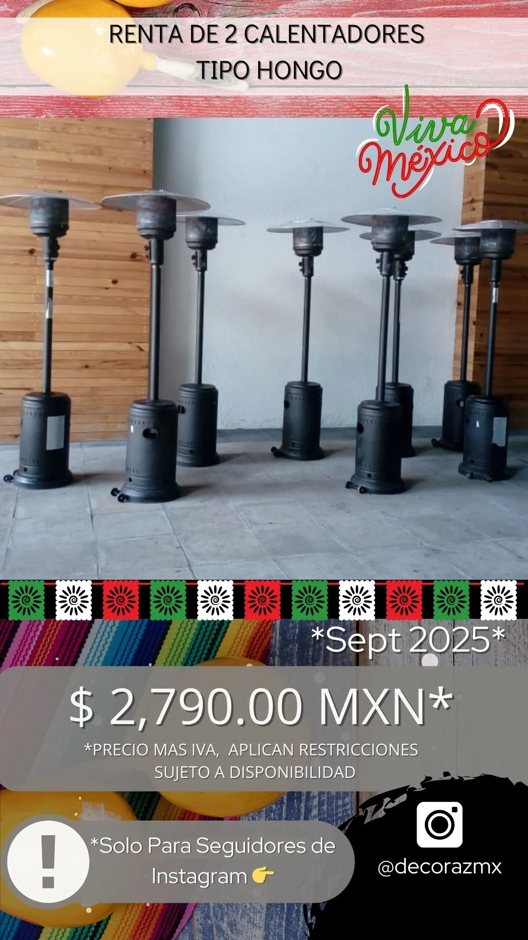 Promo de Calentadores para Eventos