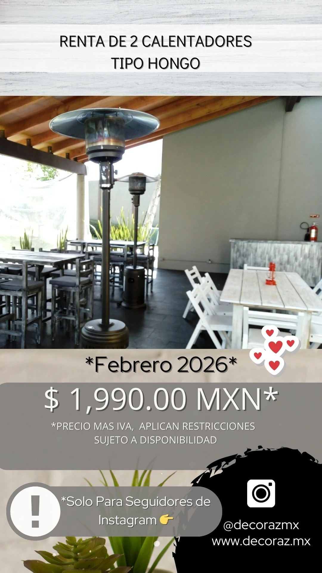 Promo de Calentadores para Eventos