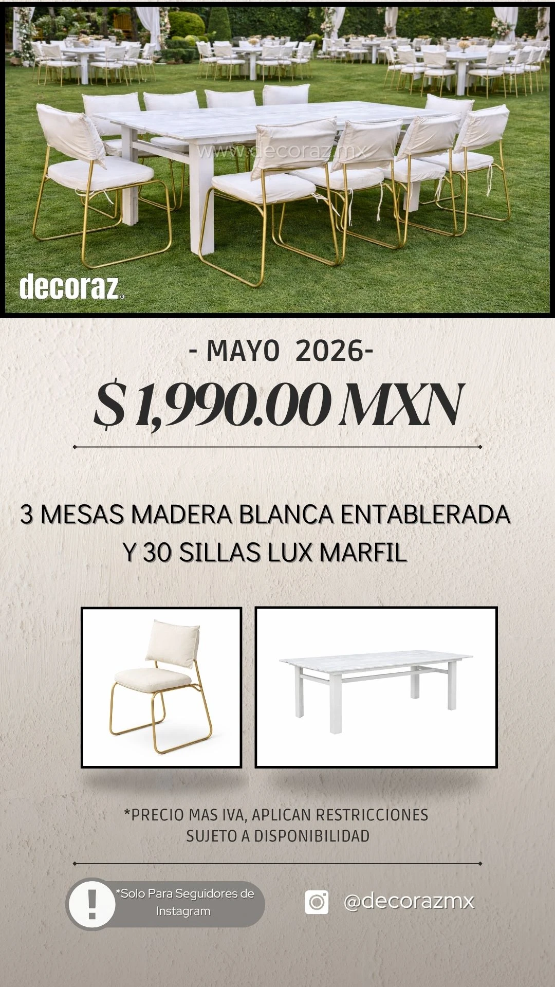 Promo de Mesas de Madera Blancas