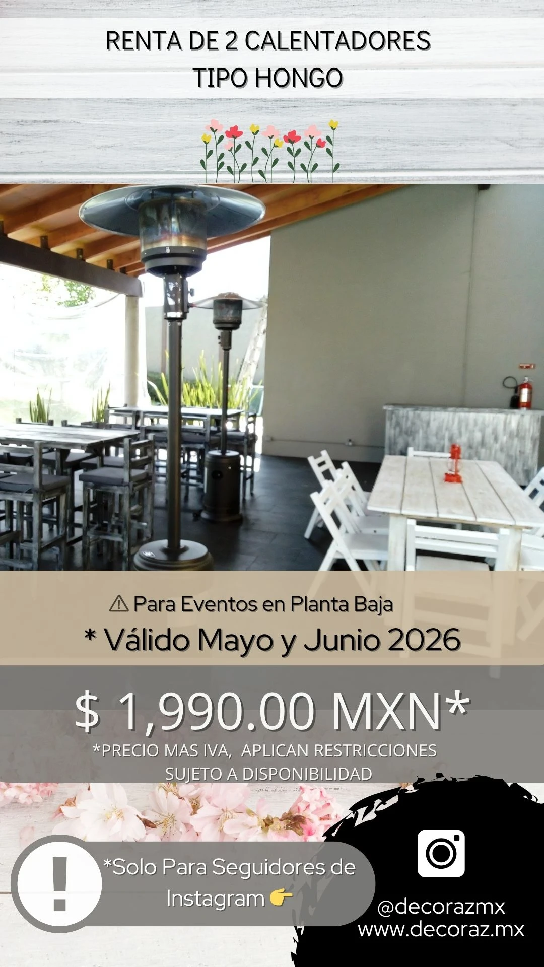 Promo de Calentadores para Eventos